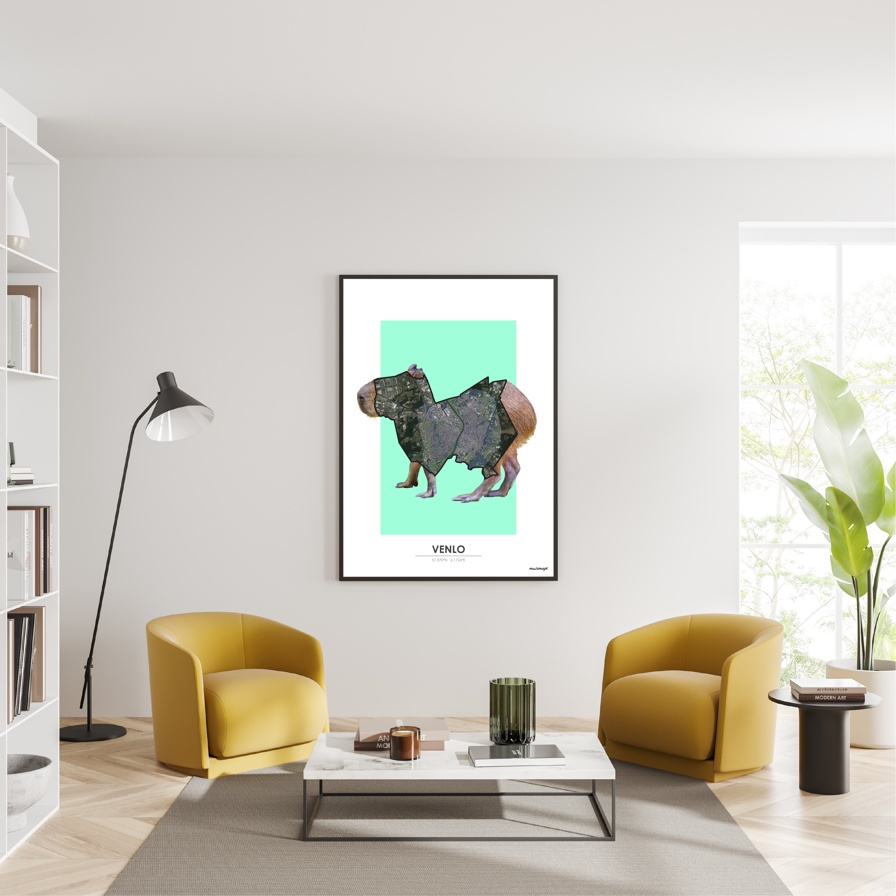 MuzeMap | Venlo MuzeMap Venlo ingelijst in het interieur